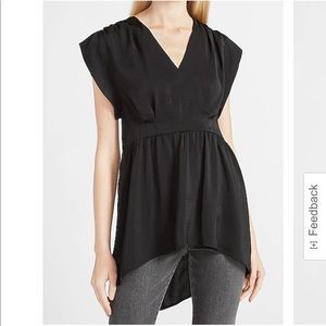 Satin V-Neck Tunic Top